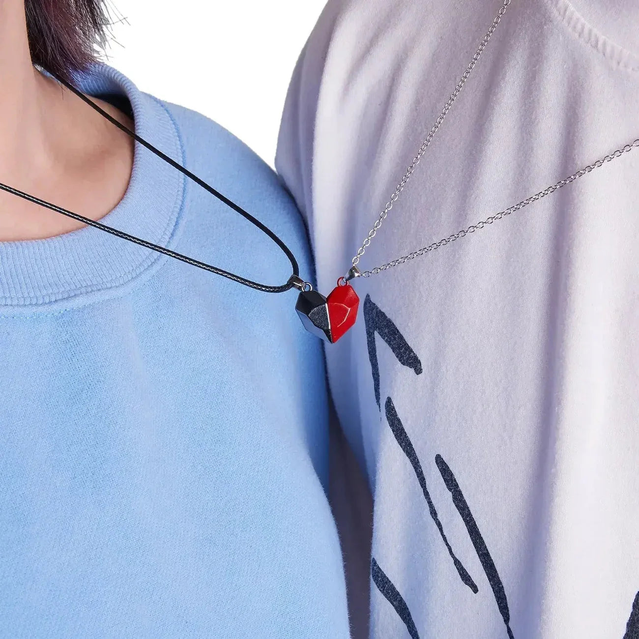 Desteyante Collar Corazón de Amor Magnético 2 Piezas