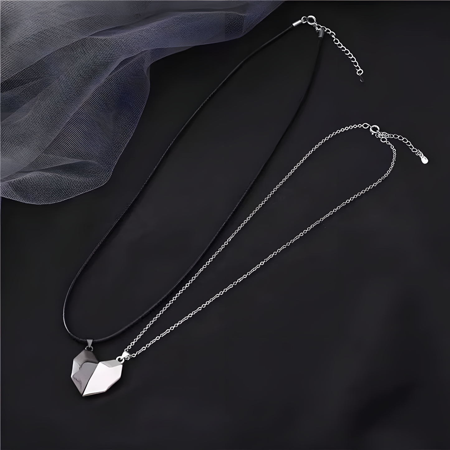 Desteyante Collar Corazón de Amor Magnético 2 Piezas